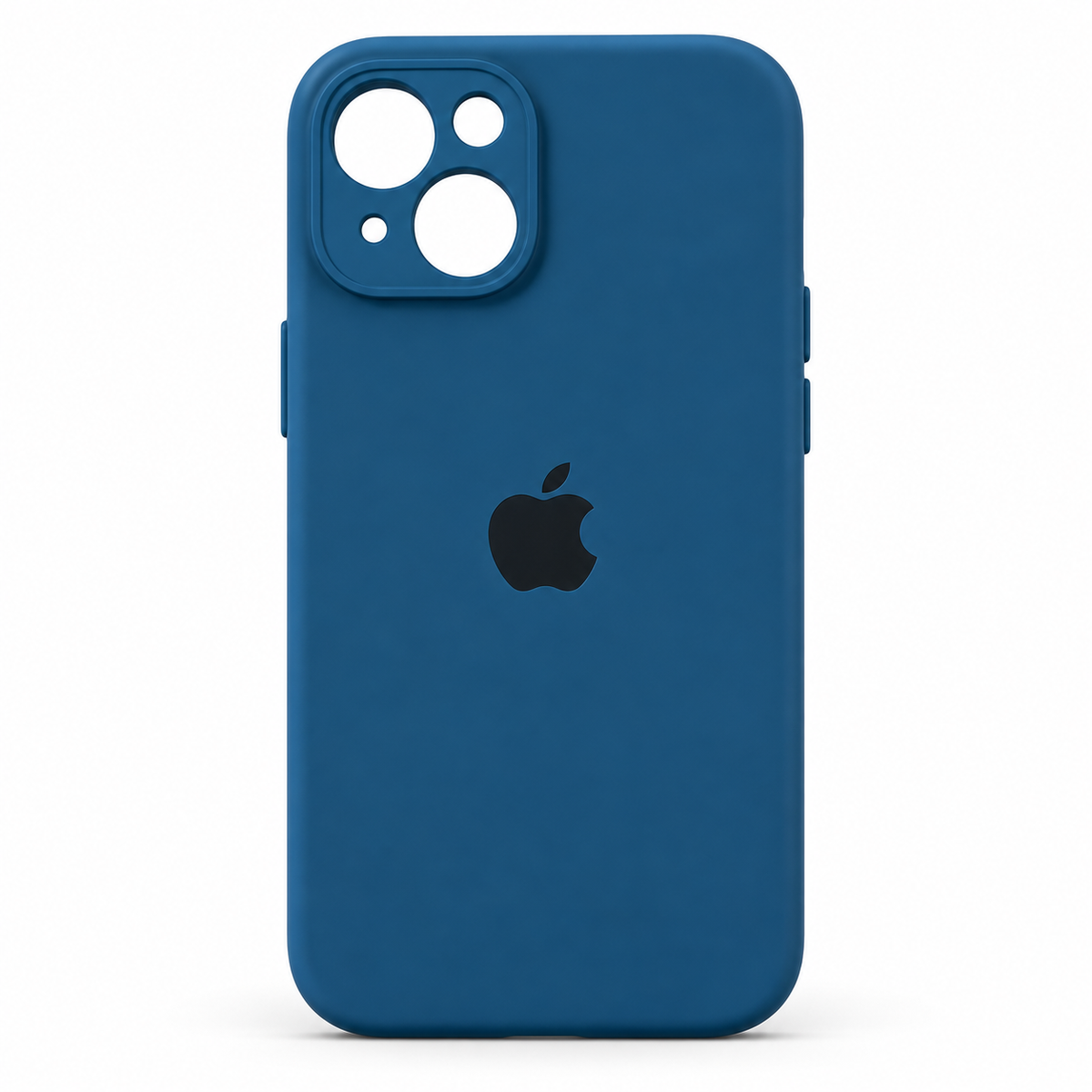 Carcasa iPhone con logo — fotografía profesional sobre fondo blanco