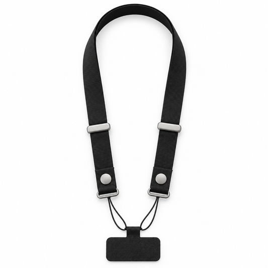 Crossbody strap para cuello — fotografía profesional sobre fondo blanco
